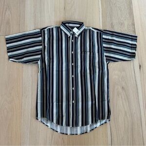 HONORS Striped Casual Button Down Shirt Short Sleeve Size Small NWT